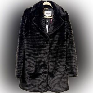 Jason Wu - Black Faux Fur Midi Luxury Coat Jacket - Size M - NWT